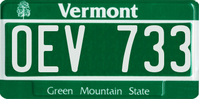 VT license plate OEV733
