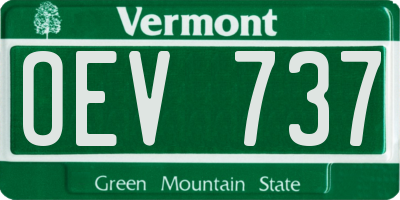 VT license plate OEV737