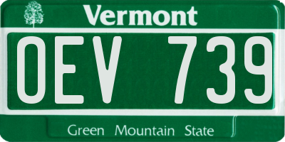 VT license plate OEV739