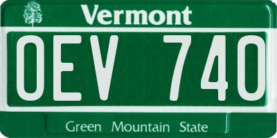 VT license plate OEV740