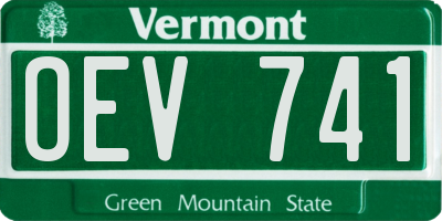 VT license plate OEV741