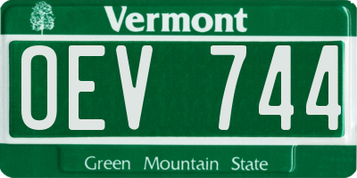 VT license plate OEV744