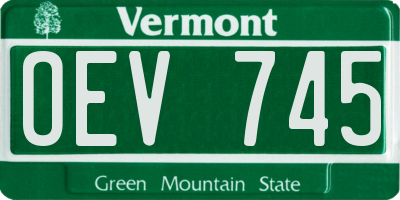 VT license plate OEV745