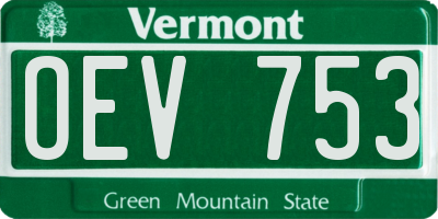 VT license plate OEV753