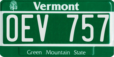 VT license plate OEV757