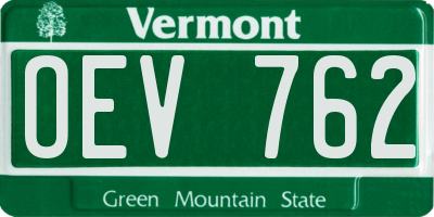 VT license plate OEV762