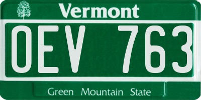 VT license plate OEV763