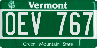 VT license plate OEV767
