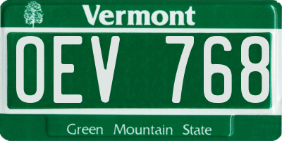 VT license plate OEV768