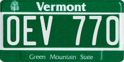 VT license plate OEV770