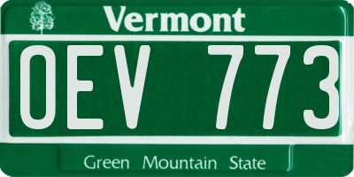 VT license plate OEV773
