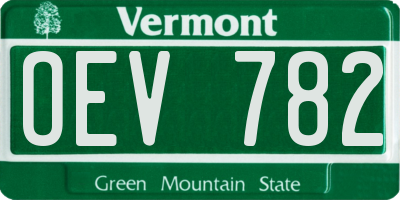 VT license plate OEV782
