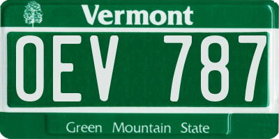 VT license plate OEV787