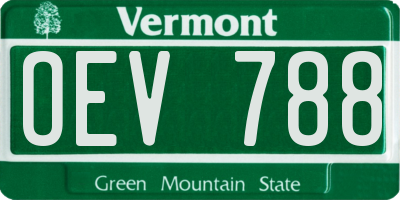 VT license plate OEV788