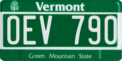 VT license plate OEV790