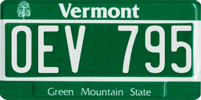 VT license plate OEV795
