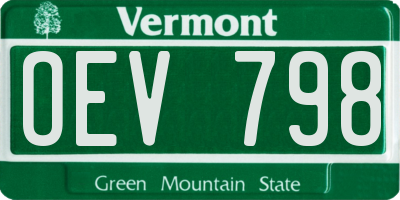 VT license plate OEV798