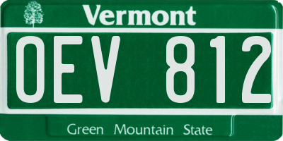 VT license plate OEV812
