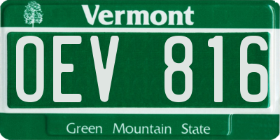 VT license plate OEV816