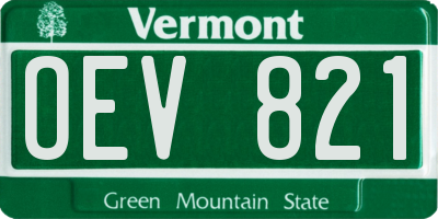 VT license plate OEV821