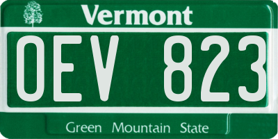 VT license plate OEV823