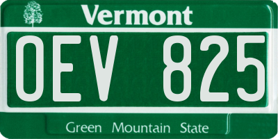 VT license plate OEV825