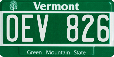 VT license plate OEV826