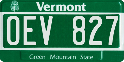 VT license plate OEV827