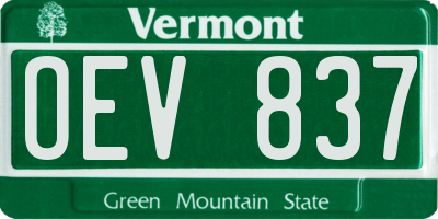 VT license plate OEV837