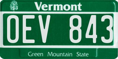 VT license plate OEV843
