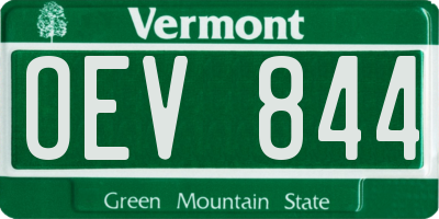VT license plate OEV844