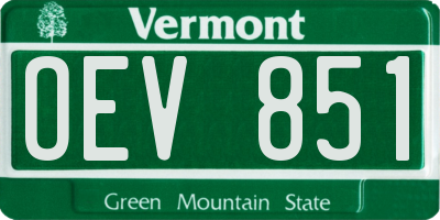 VT license plate OEV851