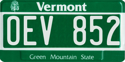 VT license plate OEV852
