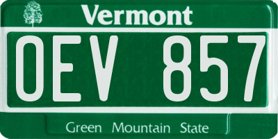 VT license plate OEV857