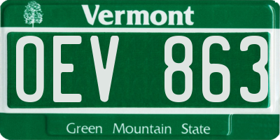 VT license plate OEV863