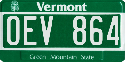 VT license plate OEV864