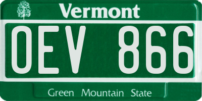 VT license plate OEV866