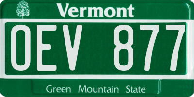 VT license plate OEV877