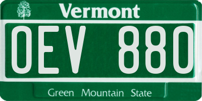 VT license plate OEV880