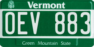 VT license plate OEV883