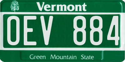 VT license plate OEV884