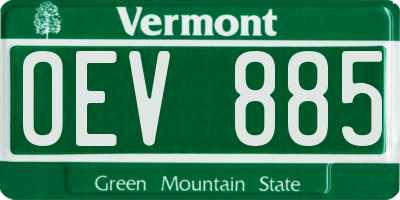 VT license plate OEV885