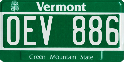 VT license plate OEV886