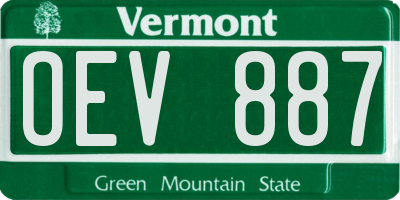 VT license plate OEV887