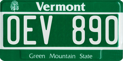 VT license plate OEV890