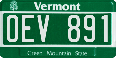 VT license plate OEV891