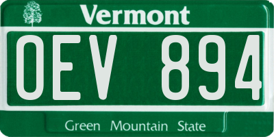 VT license plate OEV894