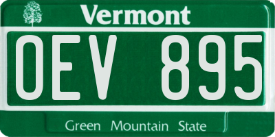 VT license plate OEV895