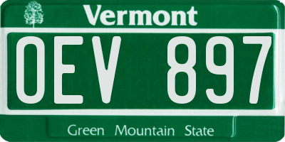 VT license plate OEV897