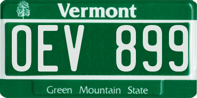 VT license plate OEV899